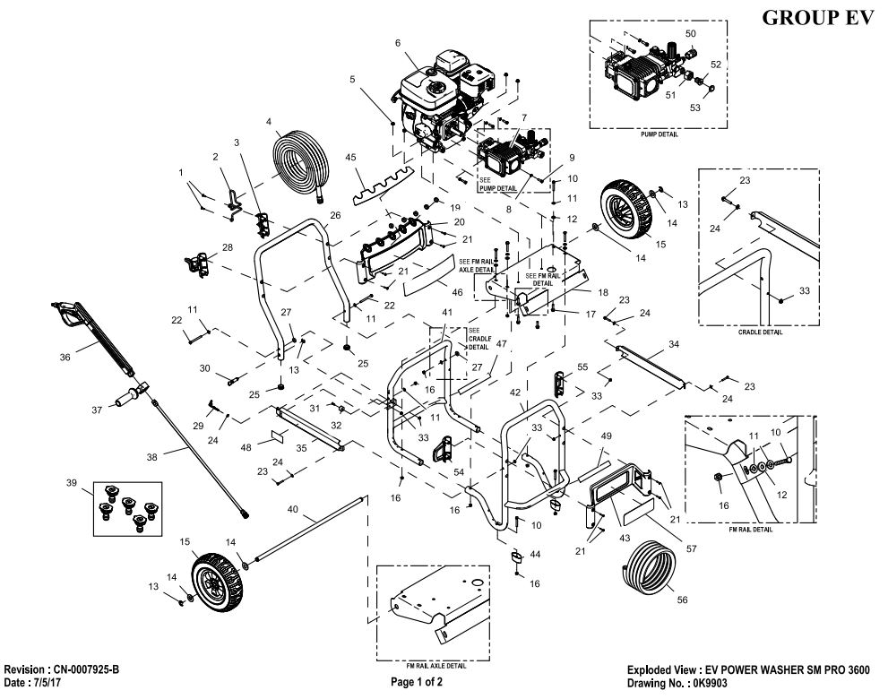 Generac Pressure Washer replacement parts, pump breakdown, repair kits